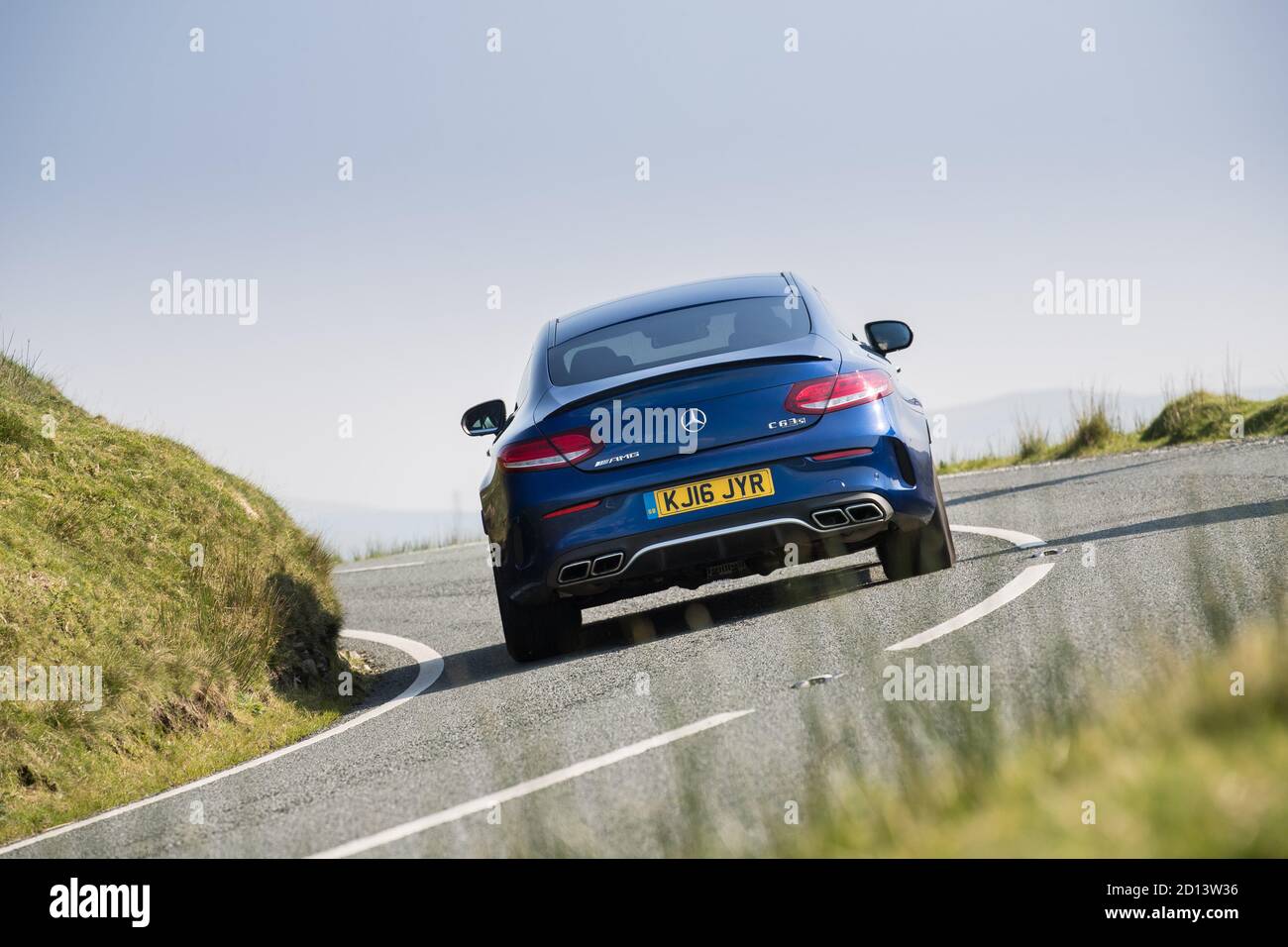 Mercedes C63 AMG during the road test of the year Stock Photo - Alamy