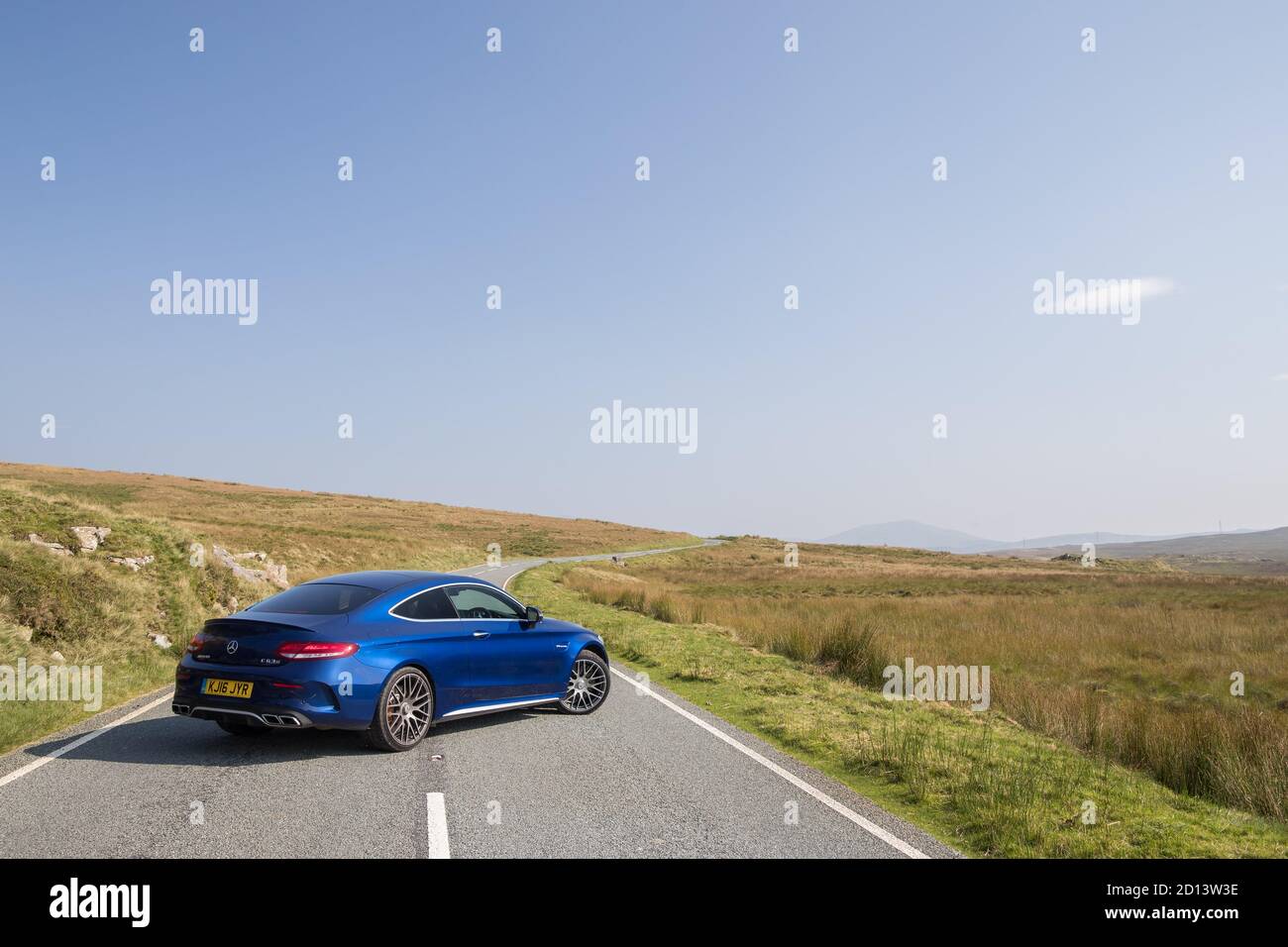 Mercedes C63 AMG during the road test of the year Stock Photo - Alamy