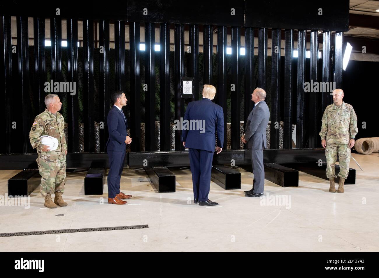 On Tuesday, August 18th, 2020, President Donald Trump, Acting DHS Secretary Chad Wolf,  Acting CBP Commissioner Mark Morgan, and U.S. Border Patrol Deputy Chief Raul Ortiz announce the progress of the border wall system at a press event in Yuma, Arizona Stock Photo