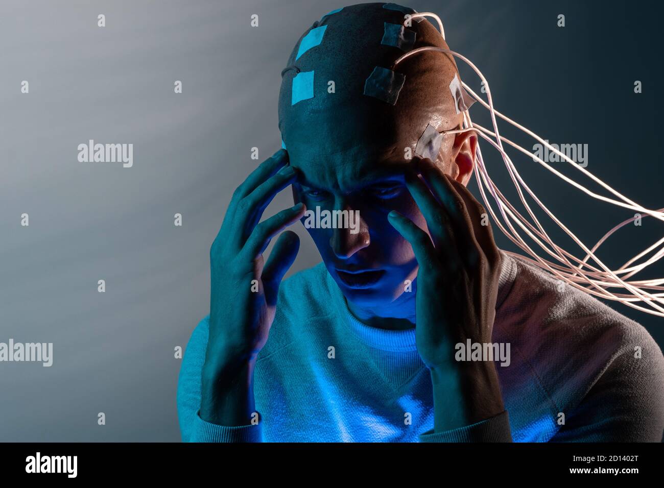 Contacts connected to the brain, reading brain signals, studying