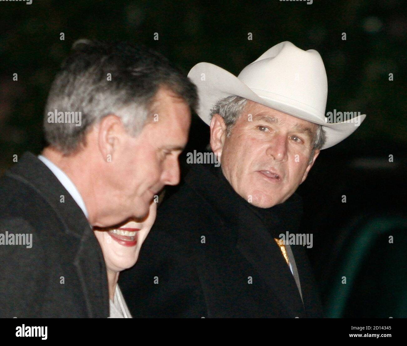 U.S. President George W. Bush wears a 
