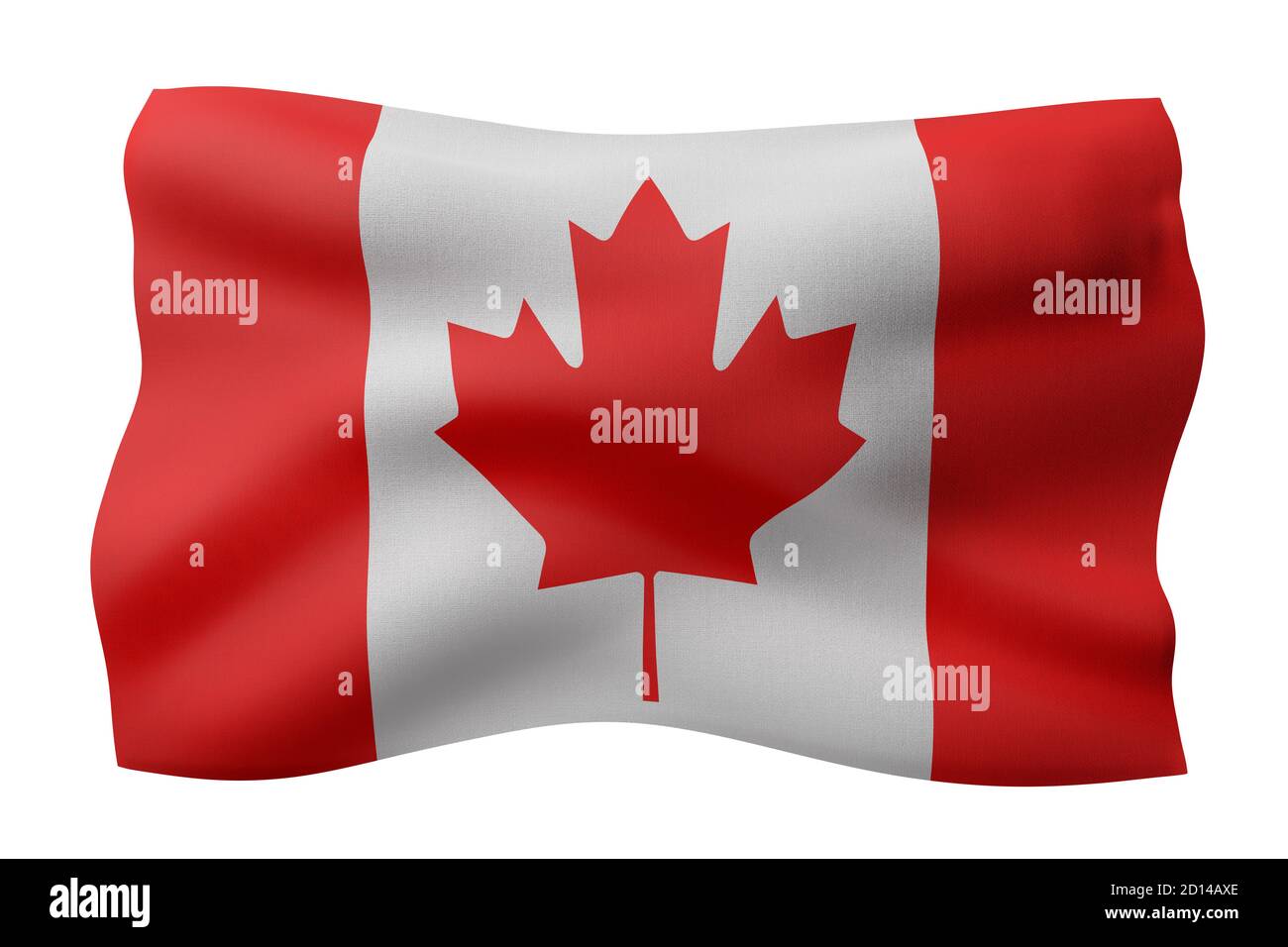 3d rendering of a national Canada flag isolated on white background ...