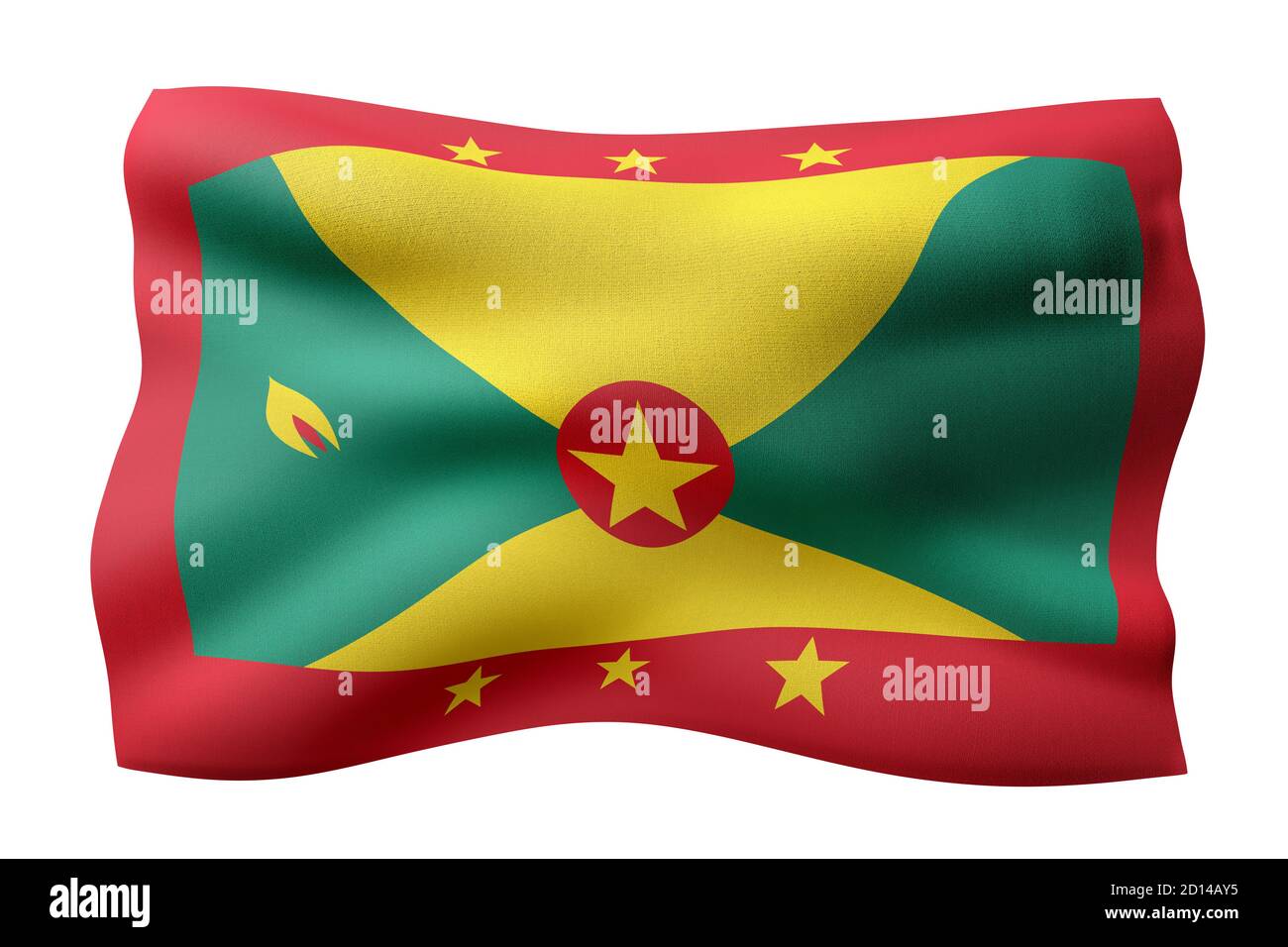 3d rendering of a national Grenada flag isolated on white background Stock Photo
