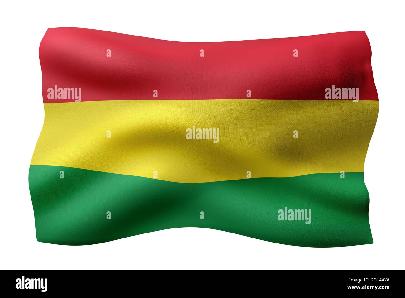3d rendering of a national Bolivia flag isolated on white background ...