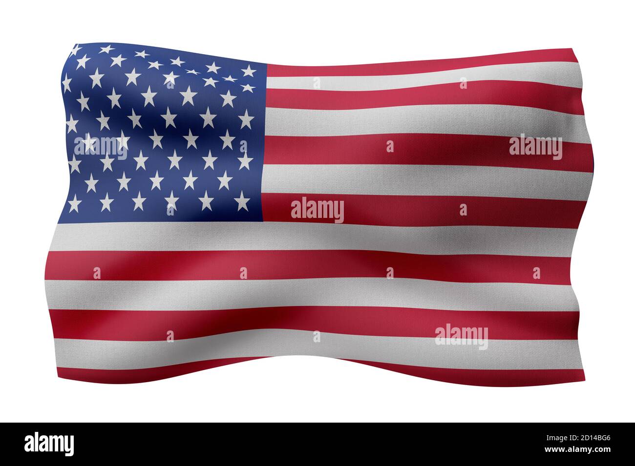 3d rendering of a national USA flag isolated on white background Stock ...