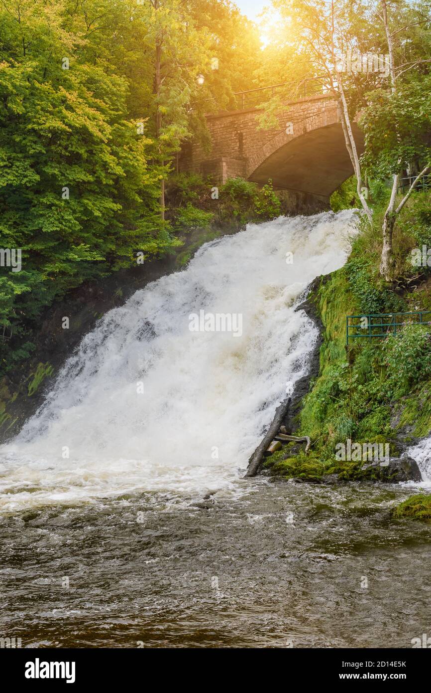 Waterfall in Coo, Ardennes, Belgium. Stock Photo