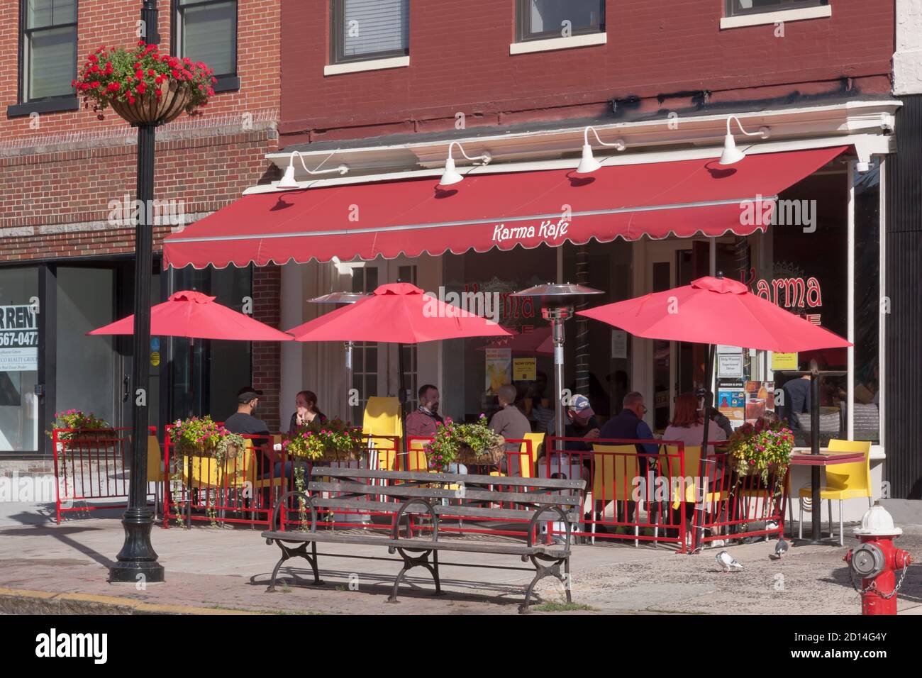 Karma Kafe, Indian Bistro in Hoboken, Hudson County, New Jersey, United States, USA Stock Photo