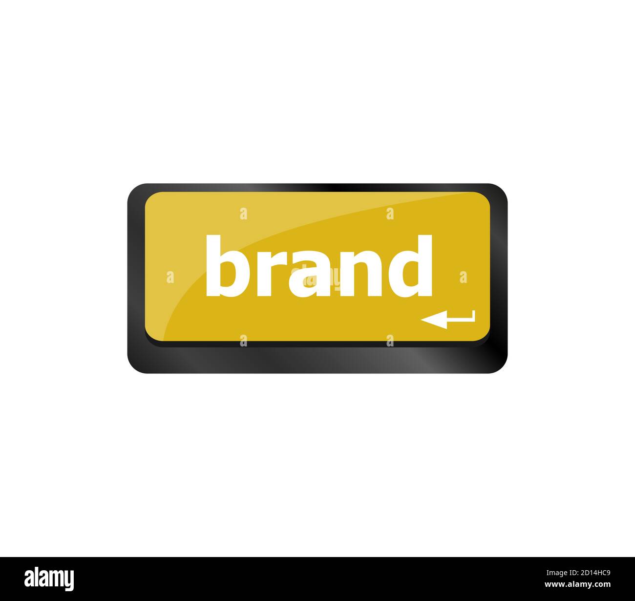 Wording brand on computer laptop keyboard keys Stock Photo