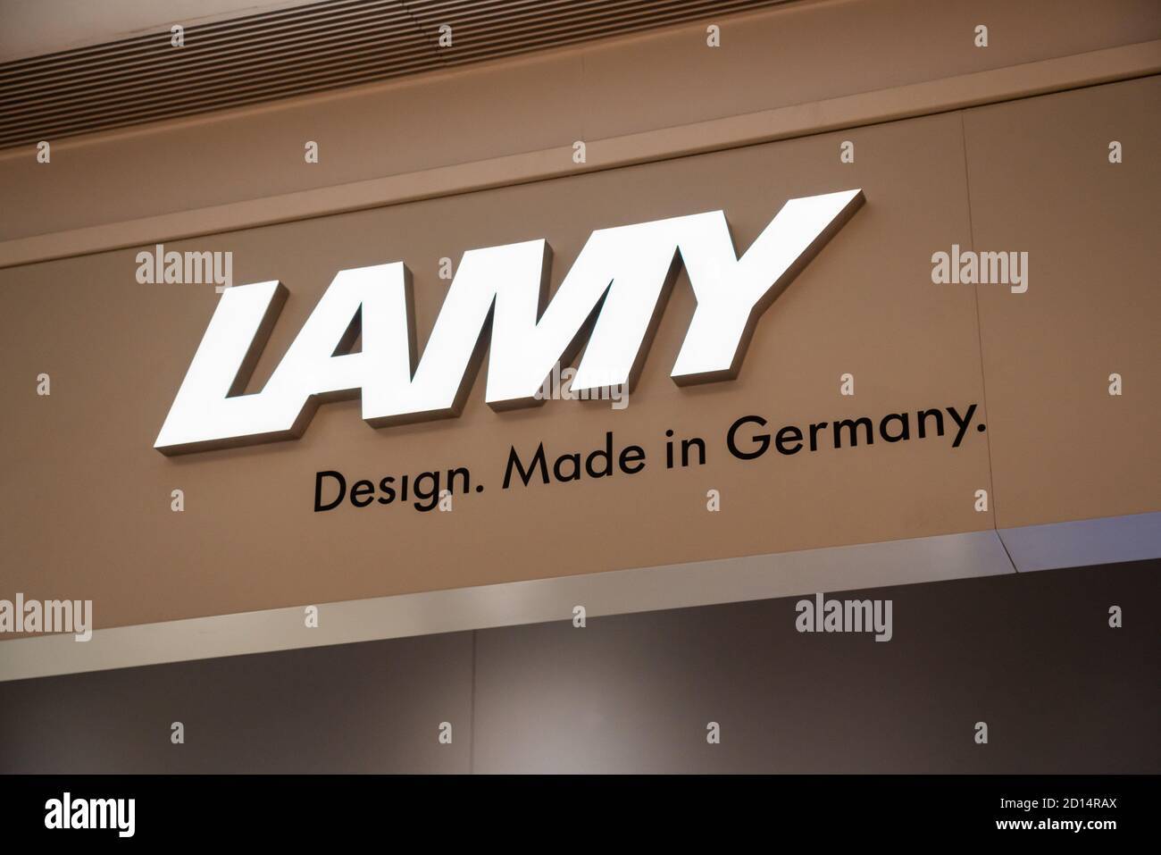 German writing instruments producer Lamy logo seen at a store Stock Photo -  Alamy