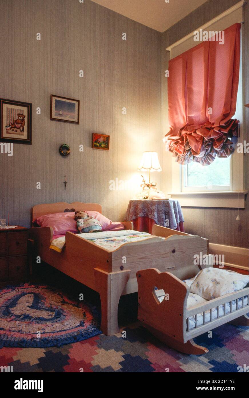 Upscale designer little girl's room in the United States, 1980s Stock Photo - Alamy