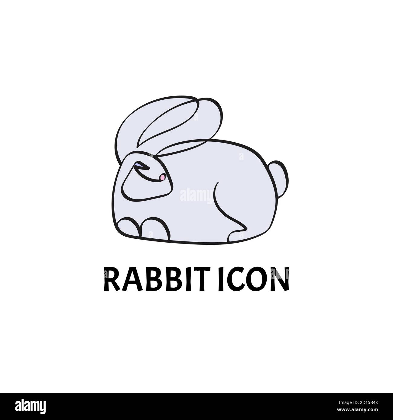 Rabbit logo template. Colorful rabbit icon on a white background. Vector EPS10 Stock Vector