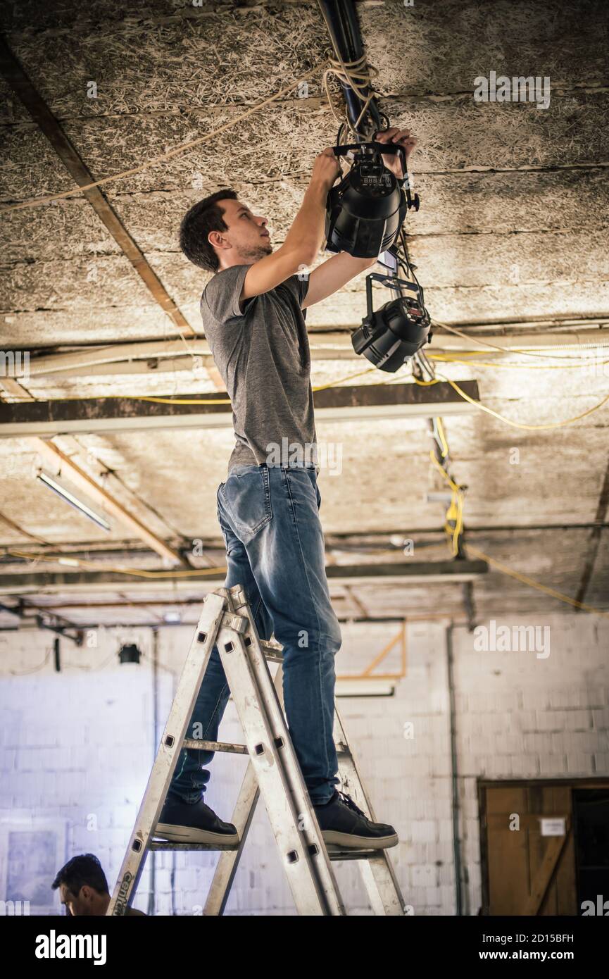 Theatre technician lights hires stock photography and images Alamy