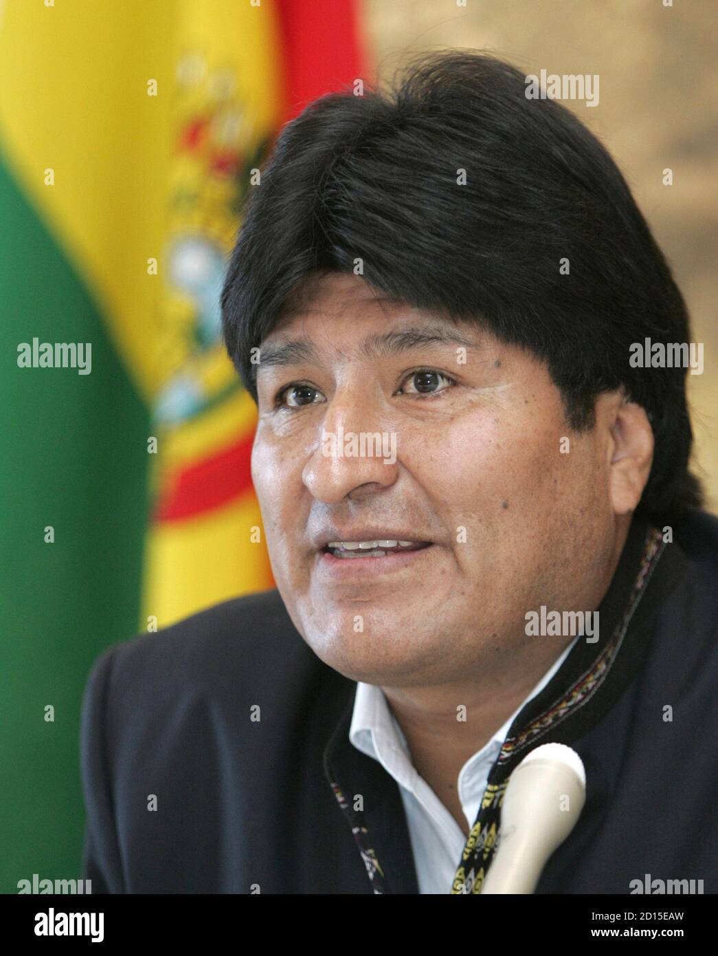 Bolivian President Evo Morales speaks during a news conference in Tokyo  March 8, 2007. REUTERS/Michael Caronna (JAPAN Stock Photo - Alamy
