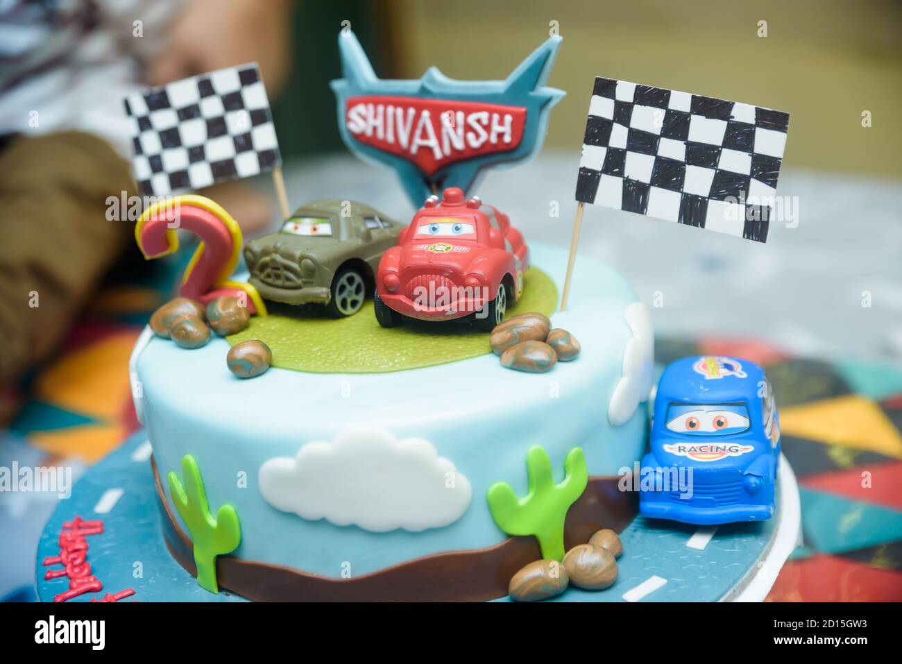 Candy bar on boy&rsquo;s birthday party with a lot of different candies 