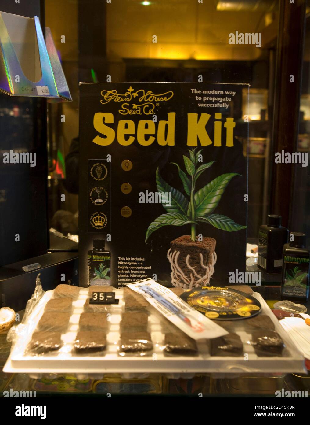 Different cannabis seeds are displayed at a coffee and smart shop in  Rotterdam November 28, 2008. The Netherlands will ban the sale and  cultivation of all hallucinogenic "magic" mushrooms from next week,