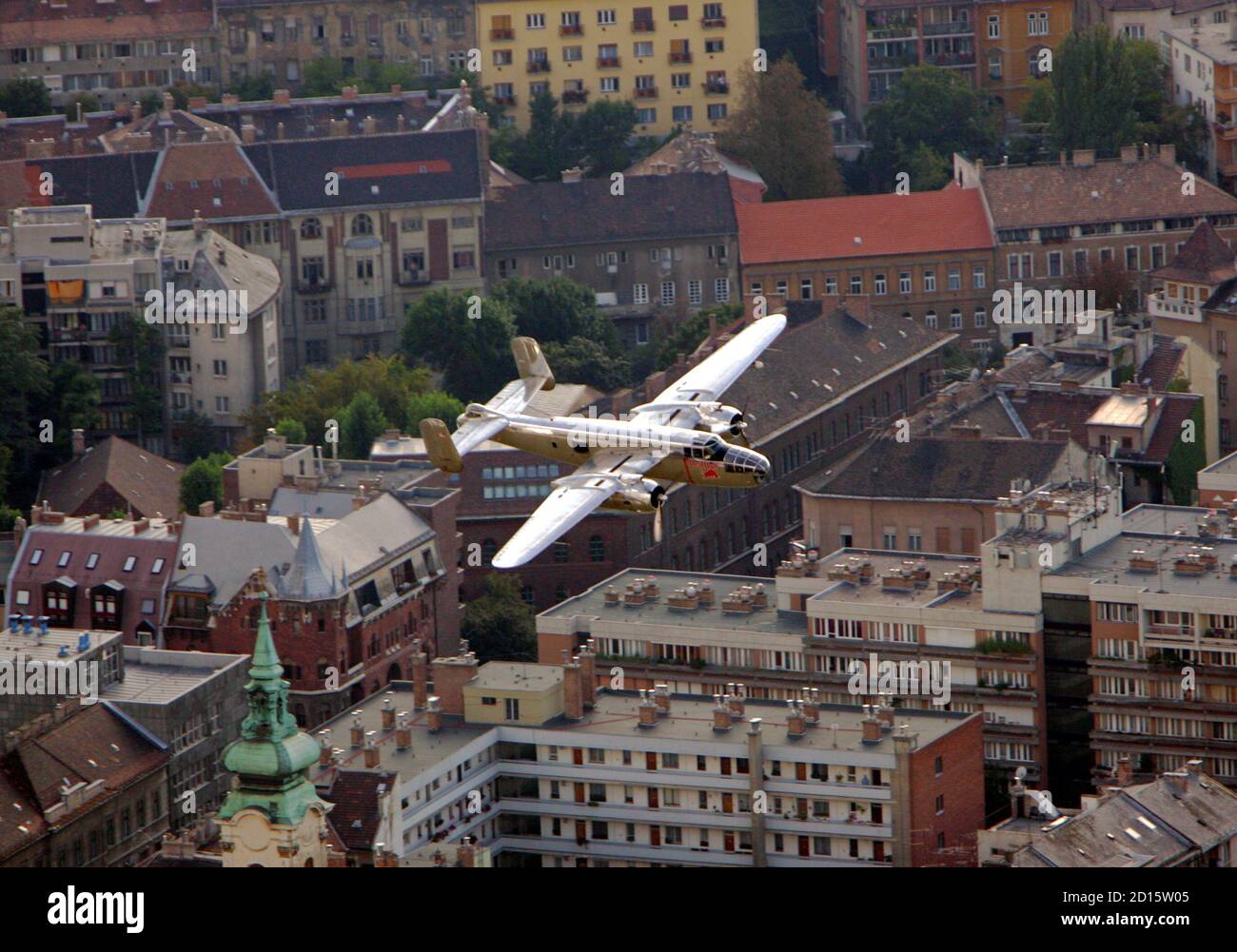 World War Ii Bomber B 27 Flies Over Budapest August 19 05 The World S Best Aerobatic Pilots Flew In To Hungary Where The Sixth Stage Of The Air Race World Series Will Be