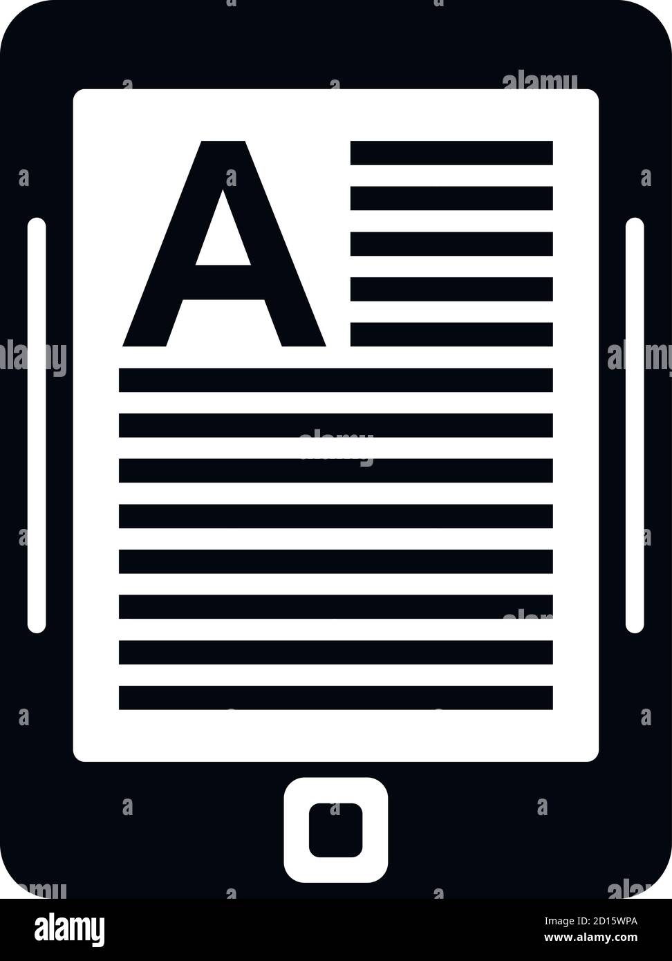 Library tablet reader icon. Simple illustration of library tablet ...