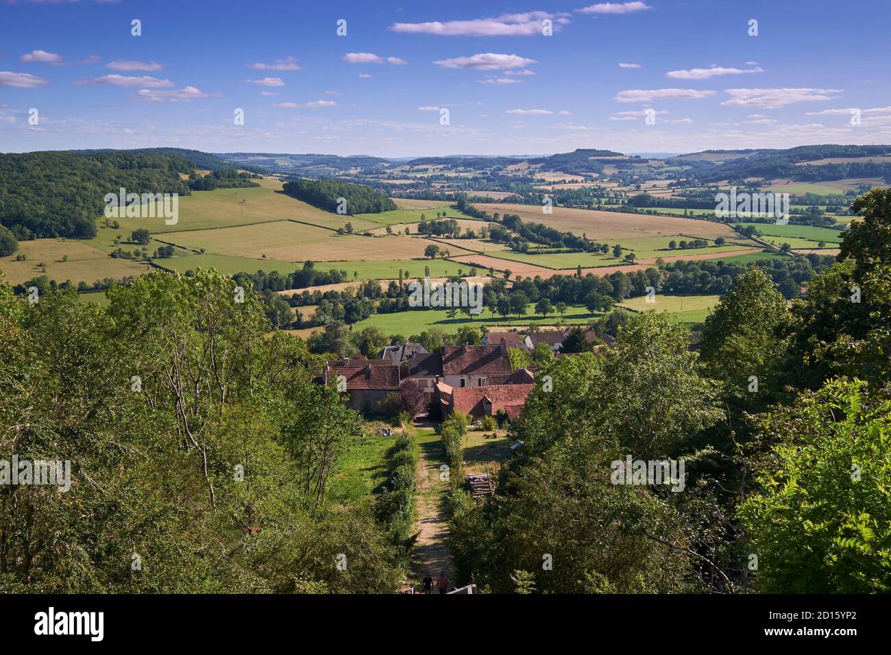 France, Cote d'Or, Alise Sainte Reine, general view from the top of Mont Auxois Stock Photo