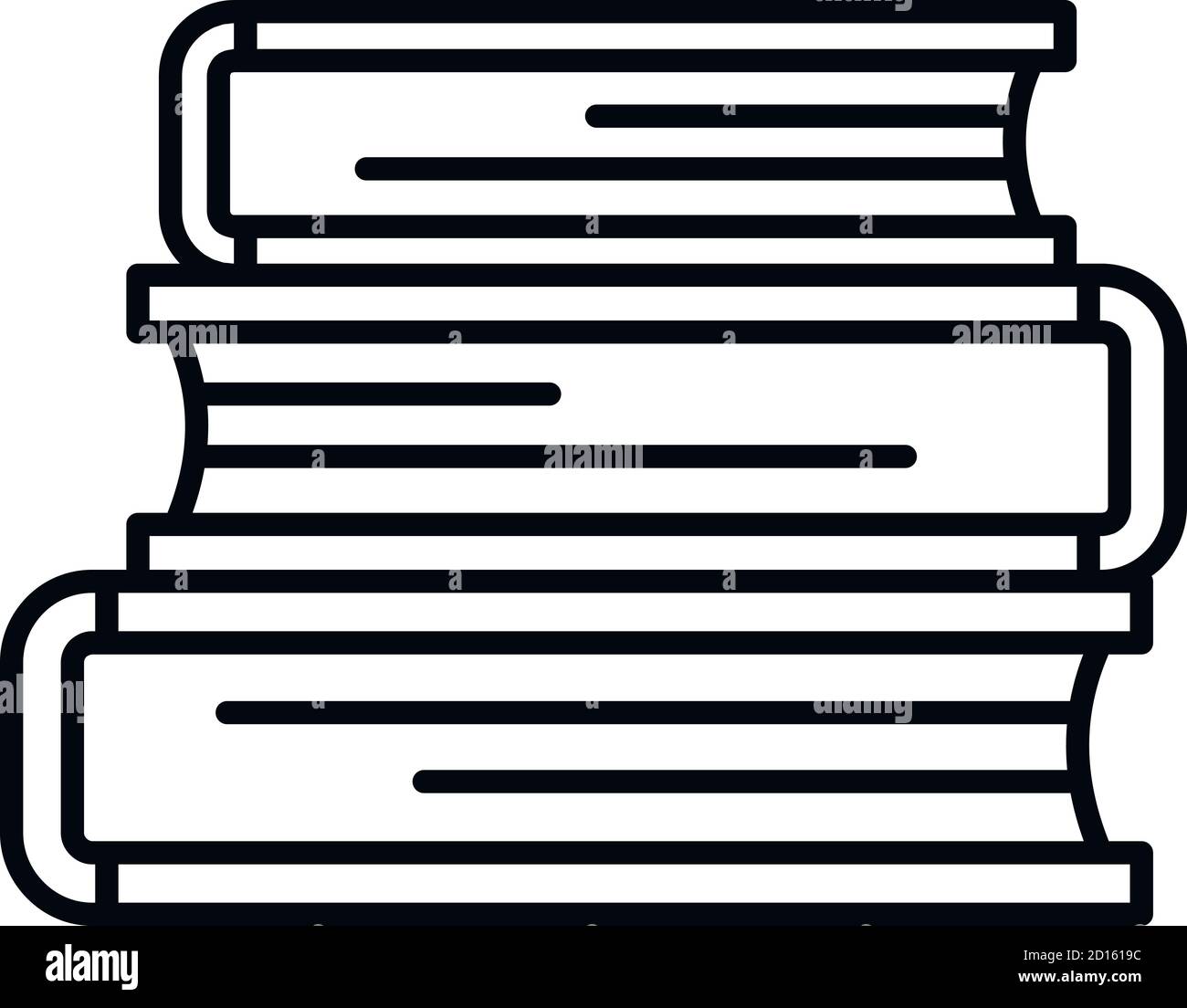 Library book stack icon. Outline library book stack vector icon for web ...