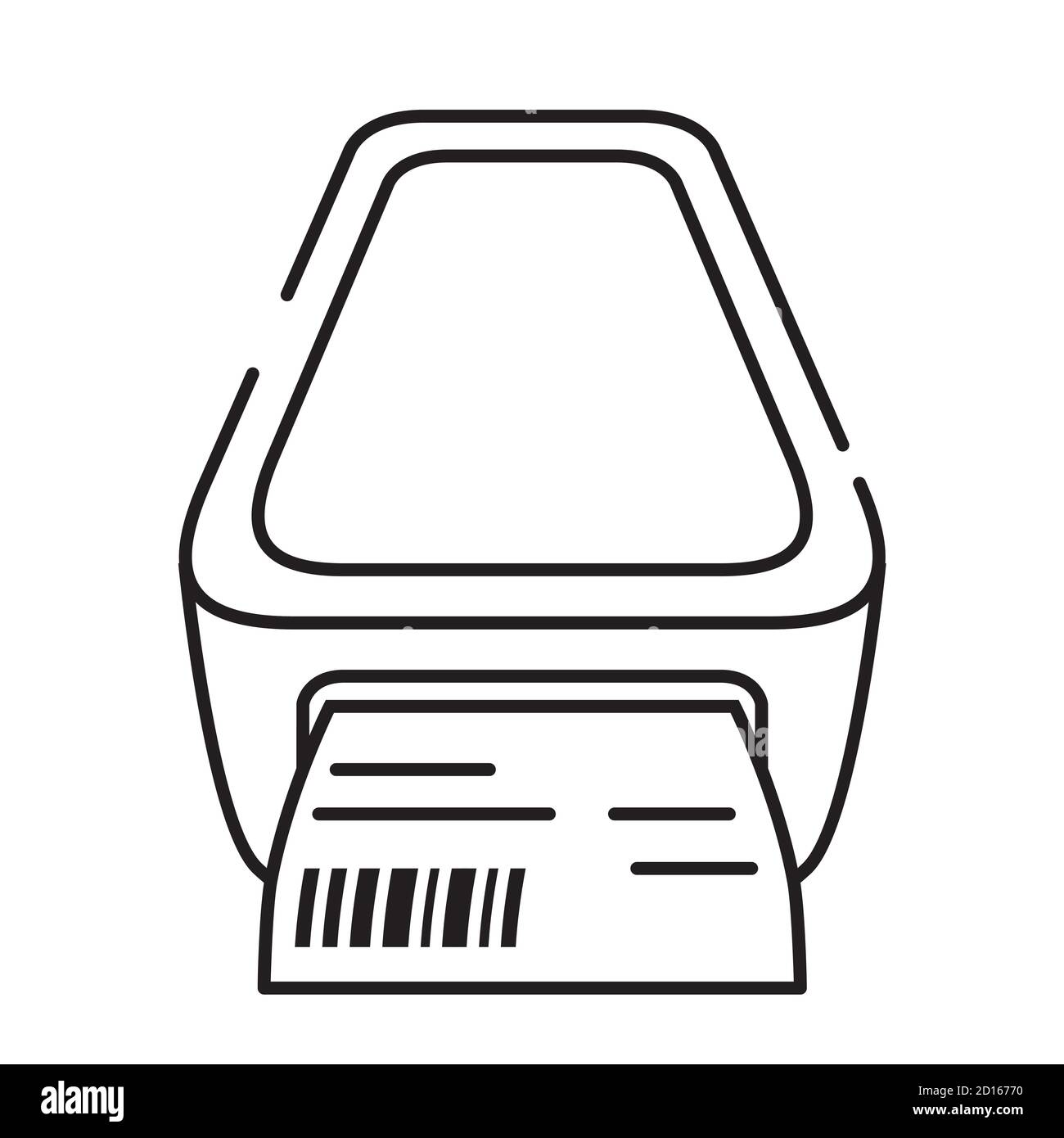 Icon bar code printer.Label printer Vector flat Check print. Stock Vector