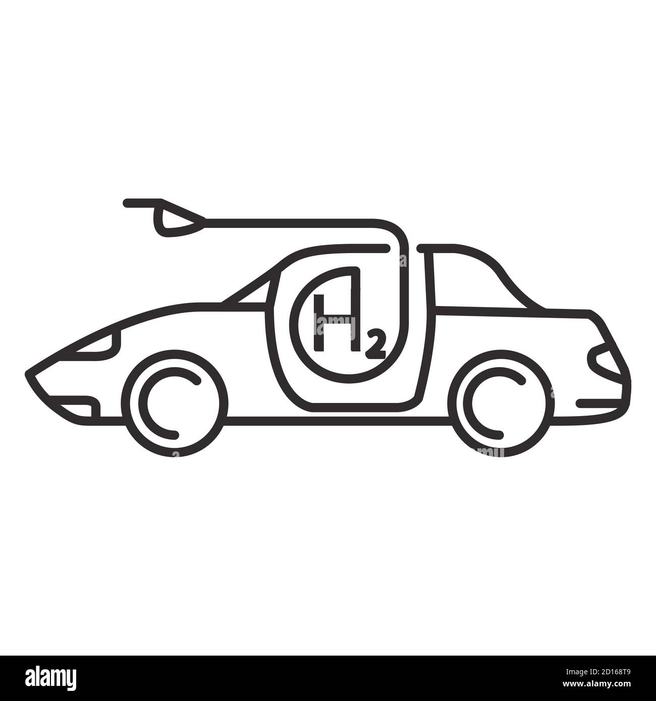 Car hydrogen filling icon. Fuel cell car.Vehicle refueling. Stock Vector