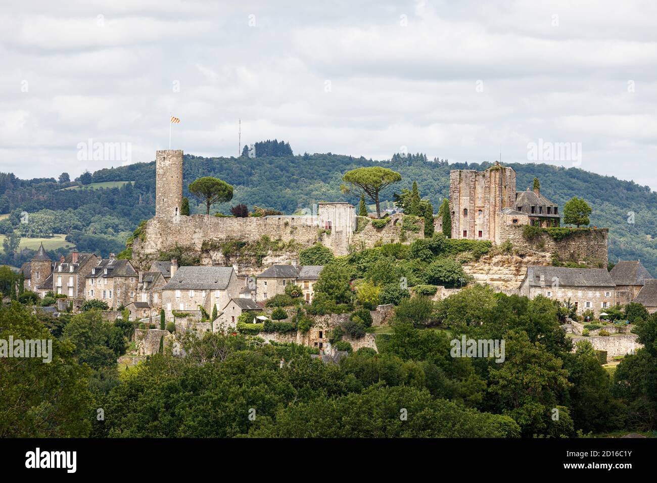 France, Correze, Turenne, labelled Les Plus Beaux Villages de France (The Most beautiful Villages of France), the village and the castle Stock Photo