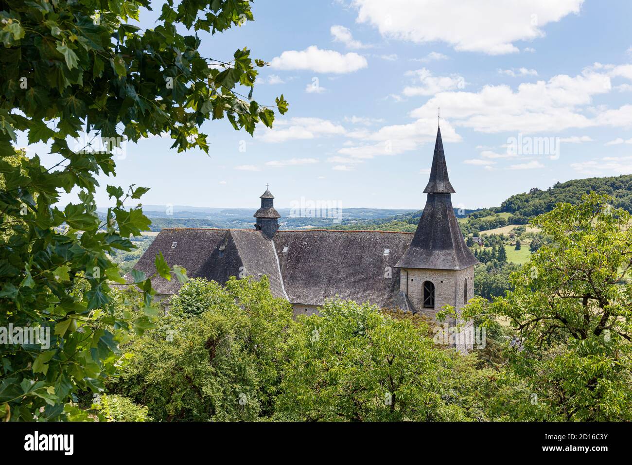 France, Correze, Turenne, labelled Les Plus Beaux Villages de France (The Most beautiful Villages of France), the church Stock Photo