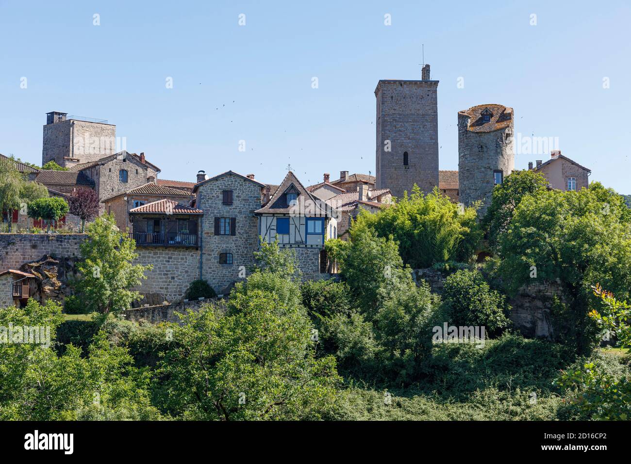 France, Lot, Cardaillac, labelled Les Plus Beaux Villages de France (The Most beautiful Villages of France), the village and the towers Stock Photo