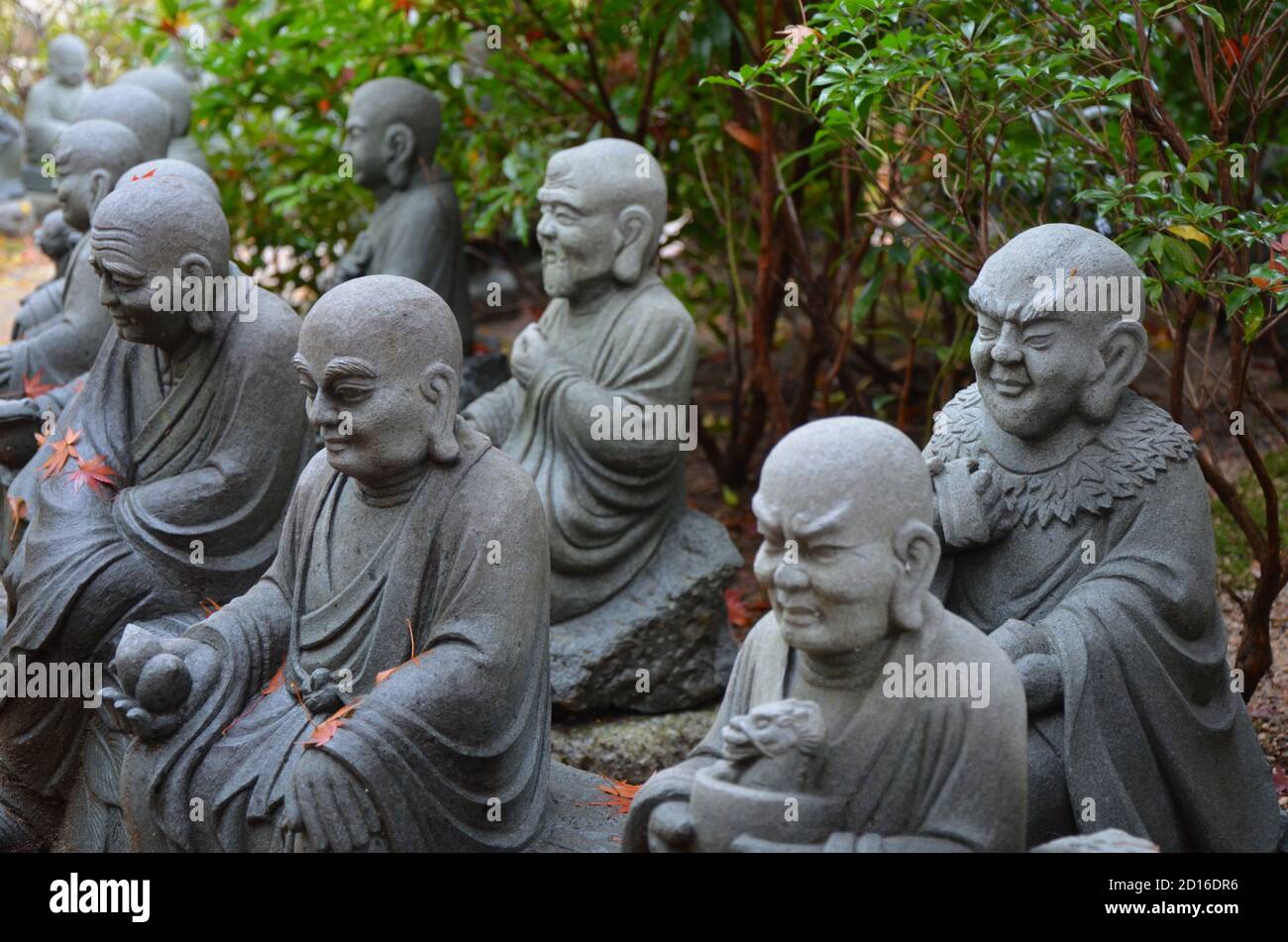 Statues of the followers of Buddha (called Shaka Nyorai in Japan at