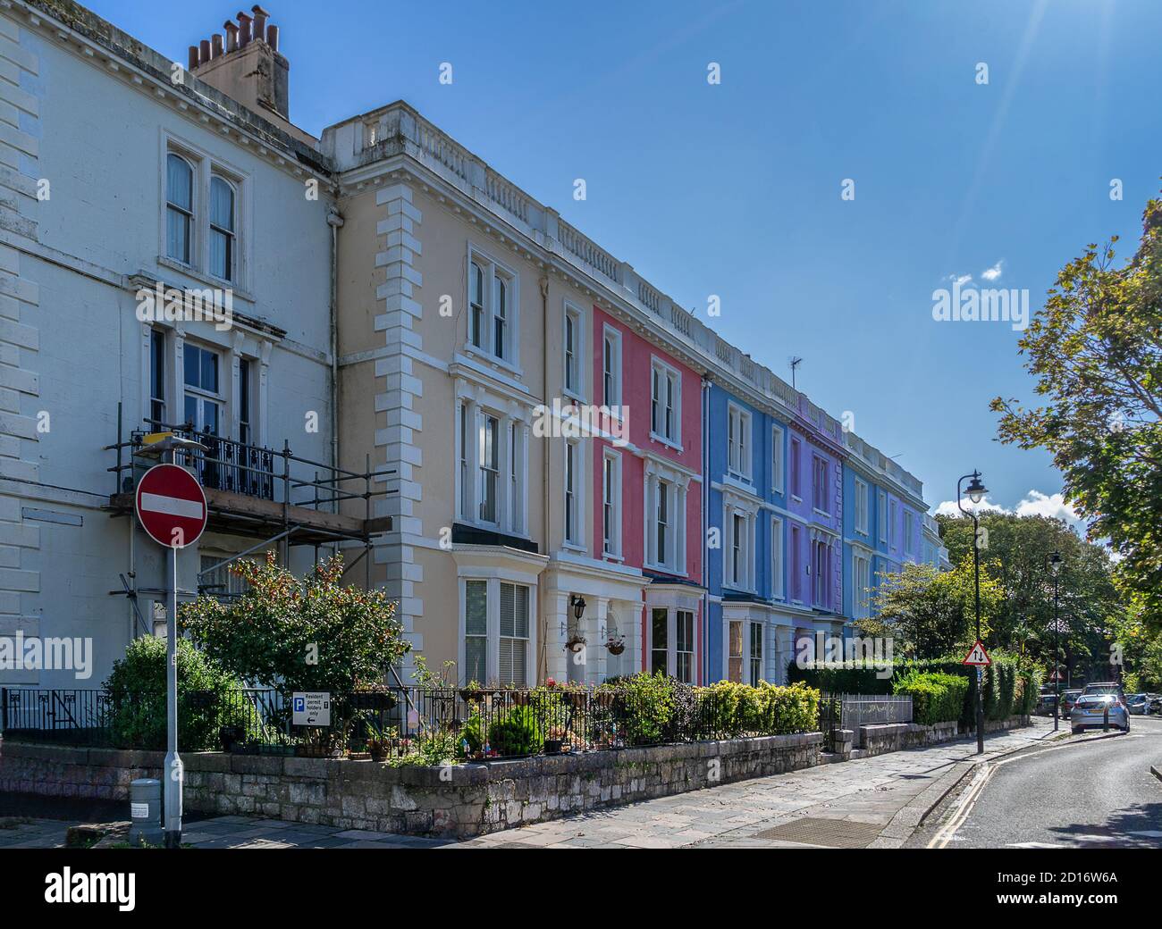 Row of terrace houses in Plymouth Devon Stock Photo