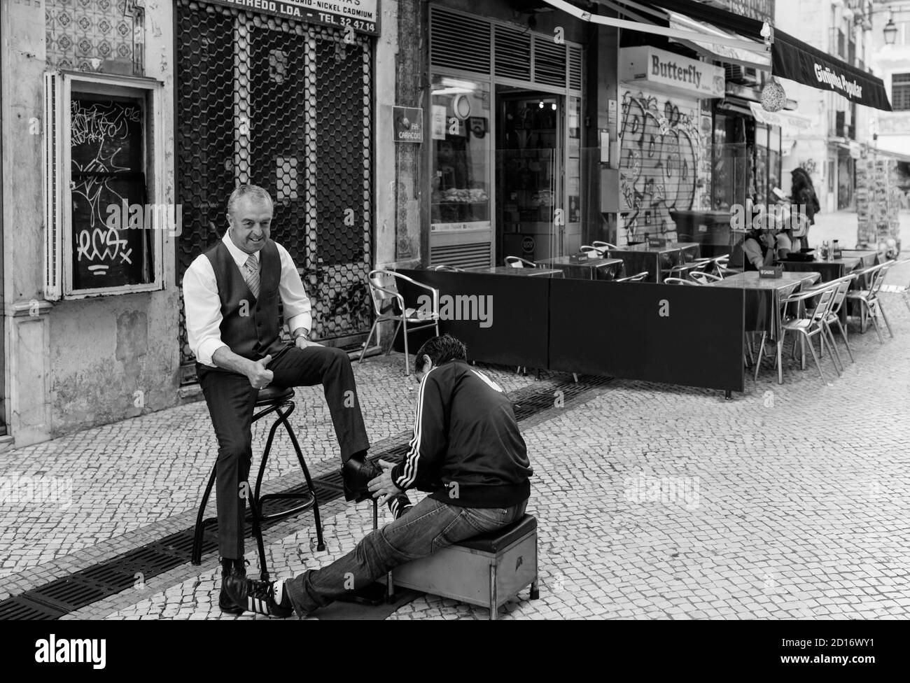 Rossio Platz und die tägliche Routine Stock Photo