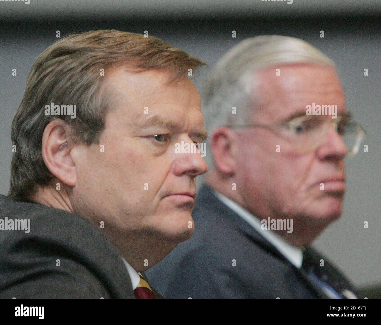 Kuehne Nagel S Chief Executive Klaus Herms L And President Klaus Michael Kuehne R Attend A News Conference On The Acquisition Of Acr Logistics In Zurich October 17 05 Switzerland S Kuehne