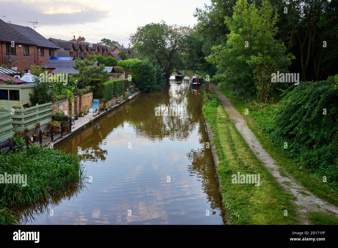 Looking down on the Trent and Mersey Canal at Rode Heath Stock Photo