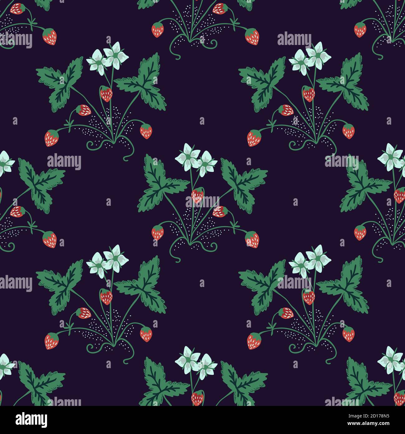 Seamless strawberry vector decorative pattern Stock Vector Image & Art ...