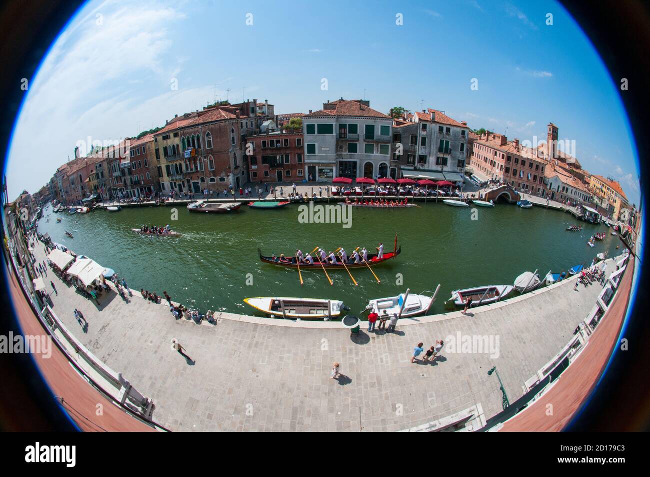VENICE, ITALY - 24 JUNE 2017: A particular Panorama of a regatta in Venice Stock Photo