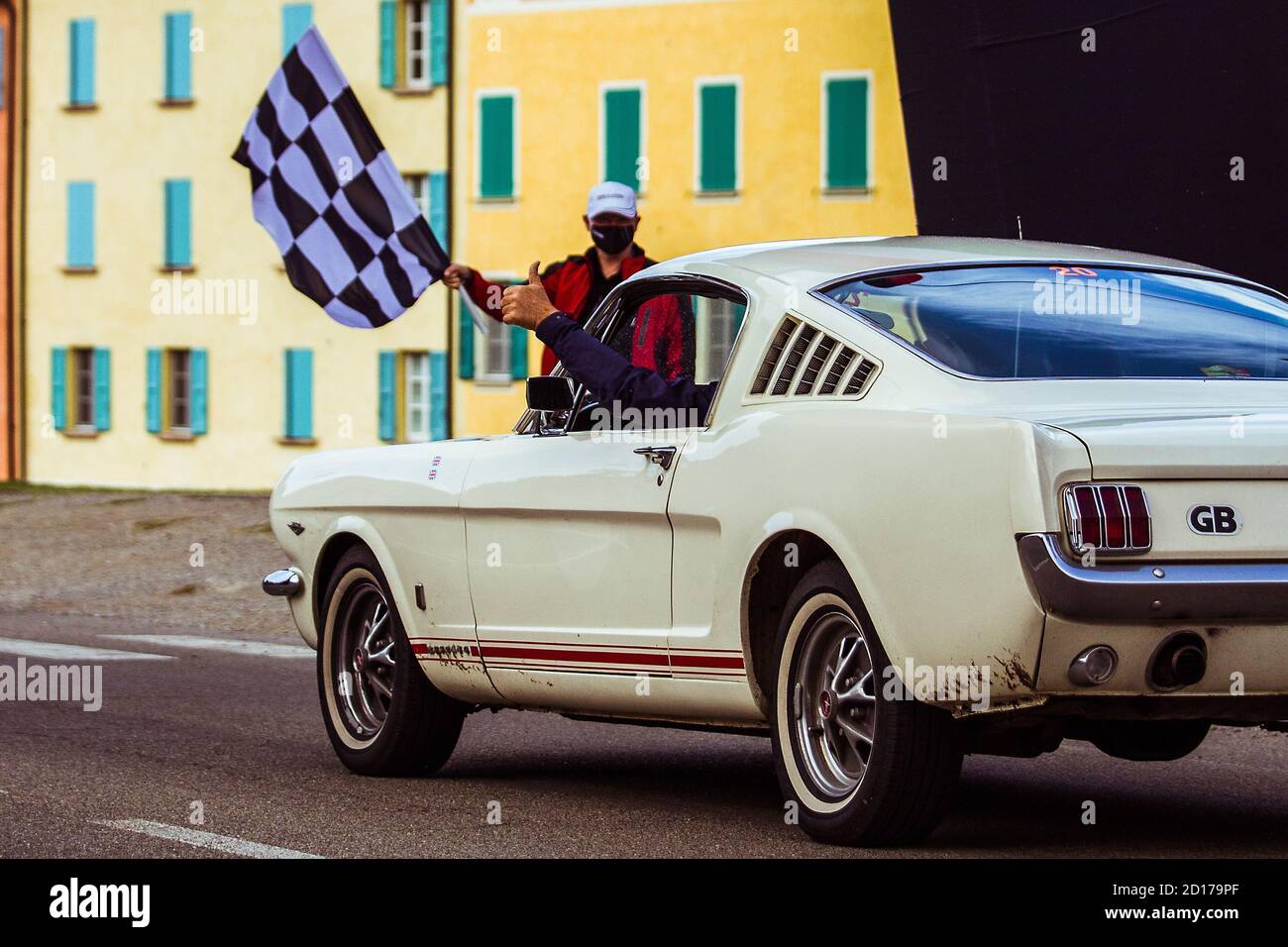 SCANDIANO, ITALY 4 OCTOBER 2020 Ford Mustang GT (1965) an old racing