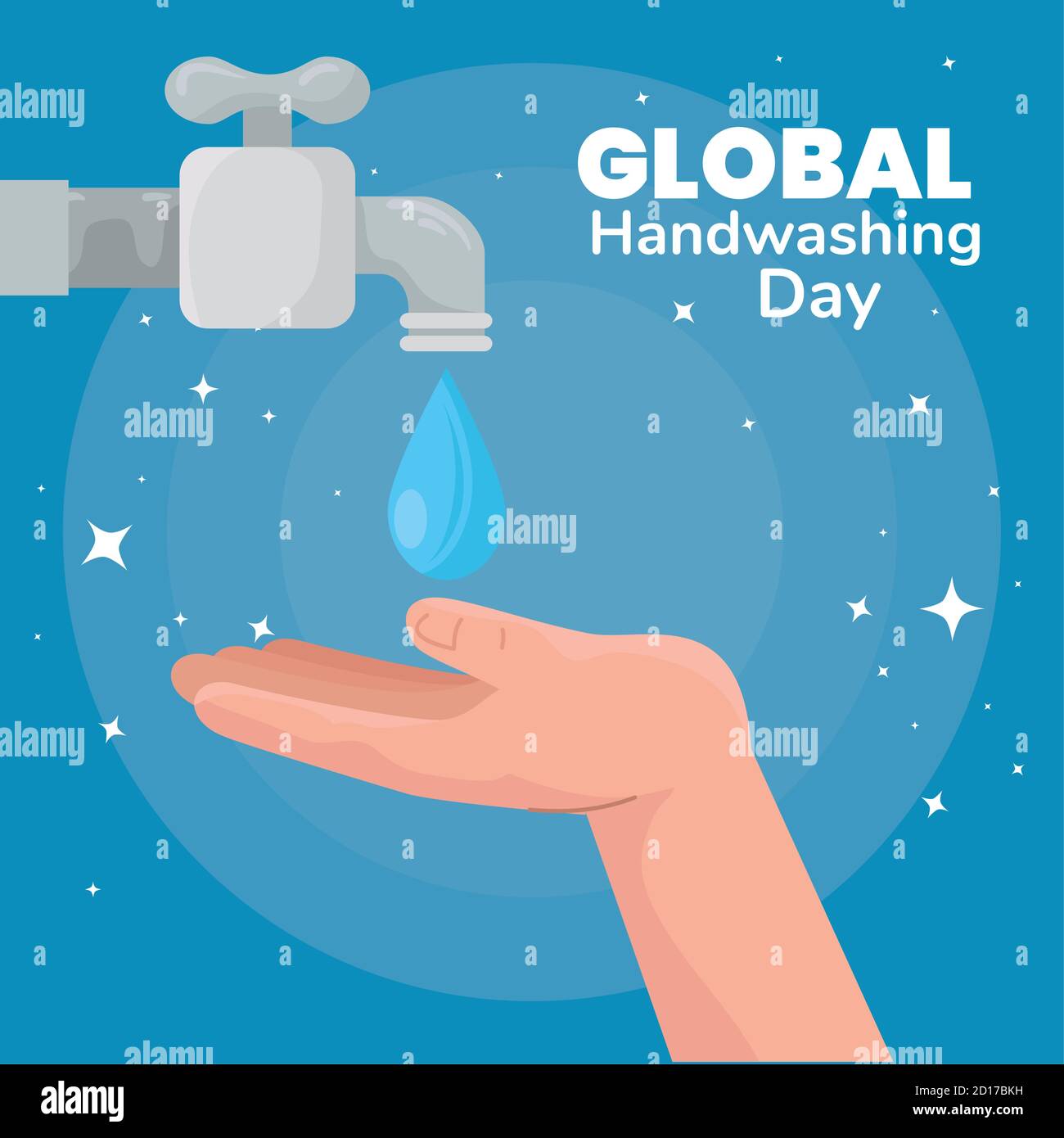 Global handswashing day hands with water tap vector design Stock Vector ...