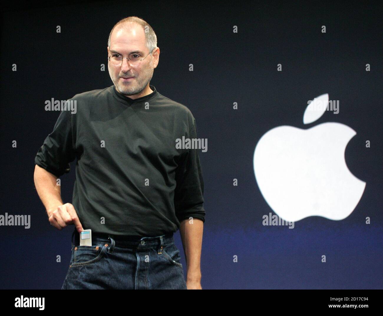 Apple CEO Steve Jobs pulls the new iPod nano out of his jeans pocket after  introducing it at an event in San Francisco. Apple CEO Steve Jobs pulls the  new iPod nano