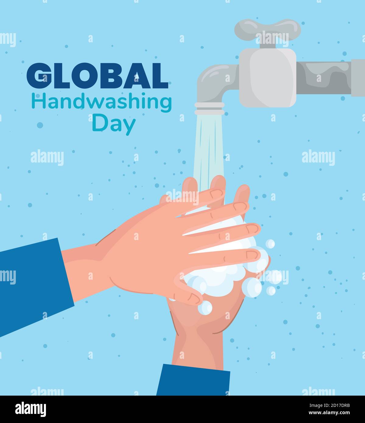 Global handswashing day hands with water tap vector design Stock Vector ...