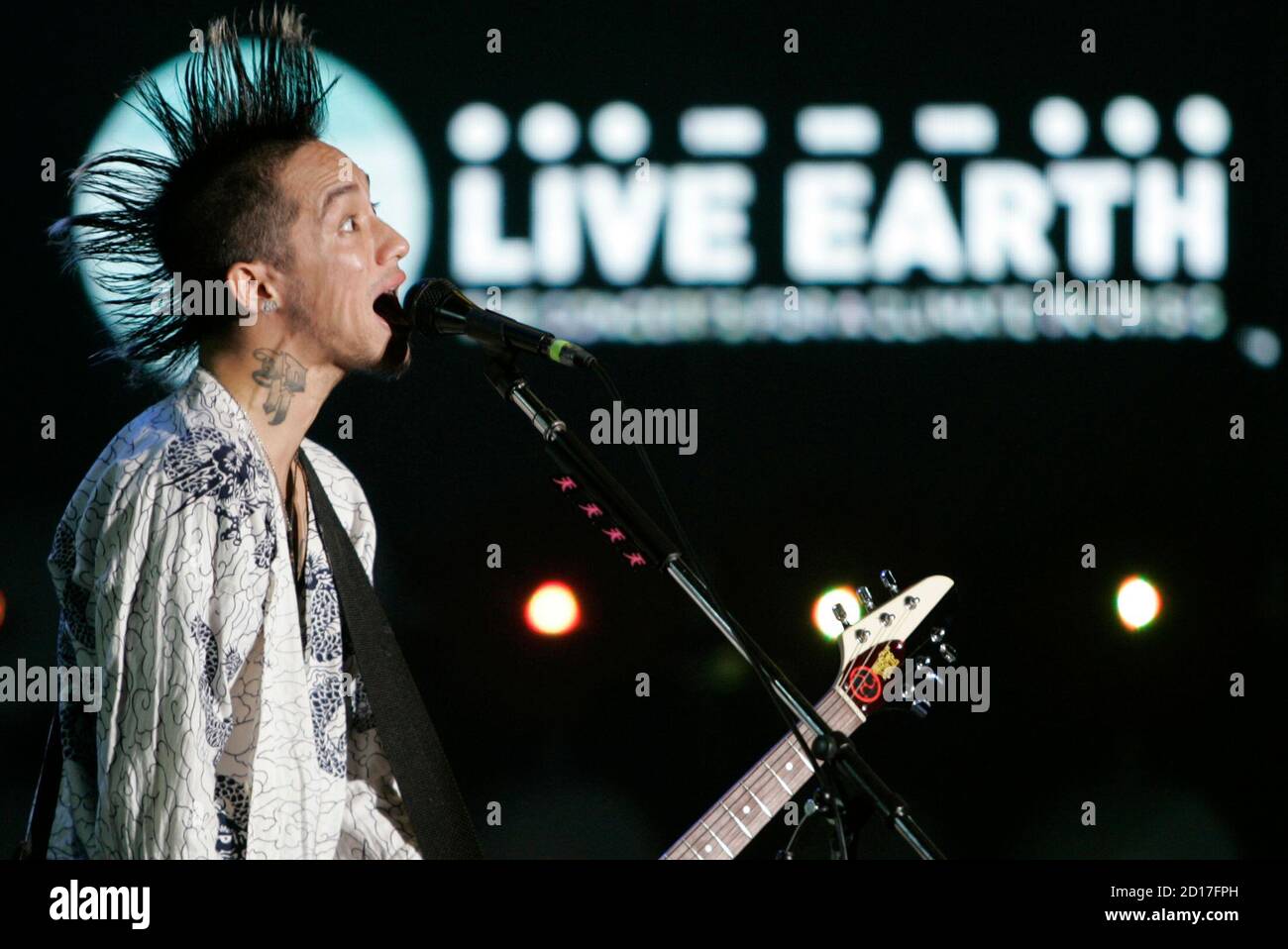 Jesse Of The Japanese Band Rize Performs At The Live Earth Concert In Chiba July 7 07 Thousands Of Japanese Fans Rocked To The Rhythm Of A Virtual Techno Beat Act As