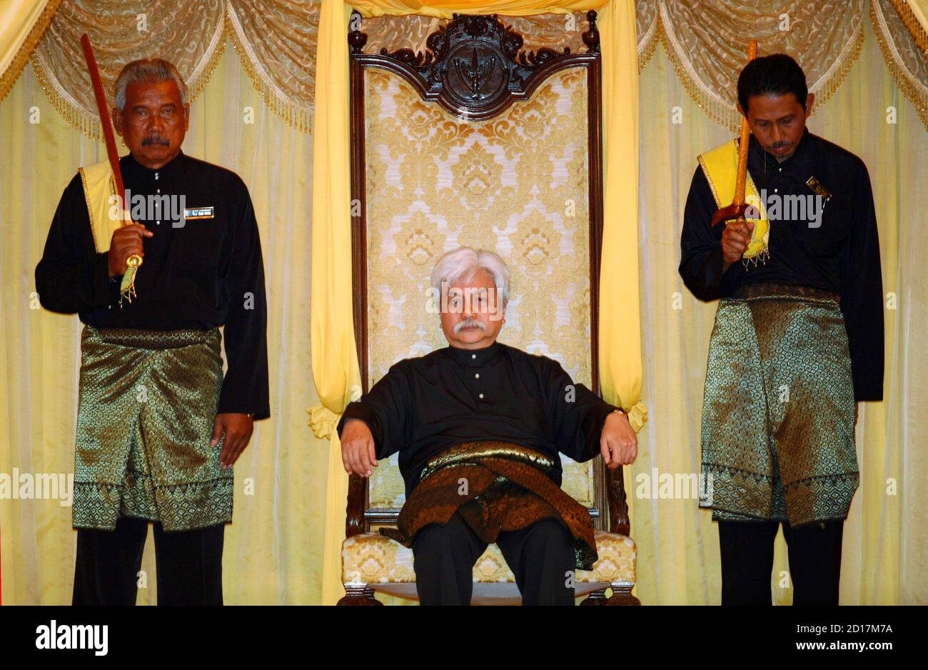 The New Royal State Ruler Of Malaysia S Negeri Sembilan Tunku Mukhriz Tuanku Munawir Sits On A Throne During His Proclamation In Seri Menanti 100 Km 60 Miles Southeast Of Kuala Lumpur December