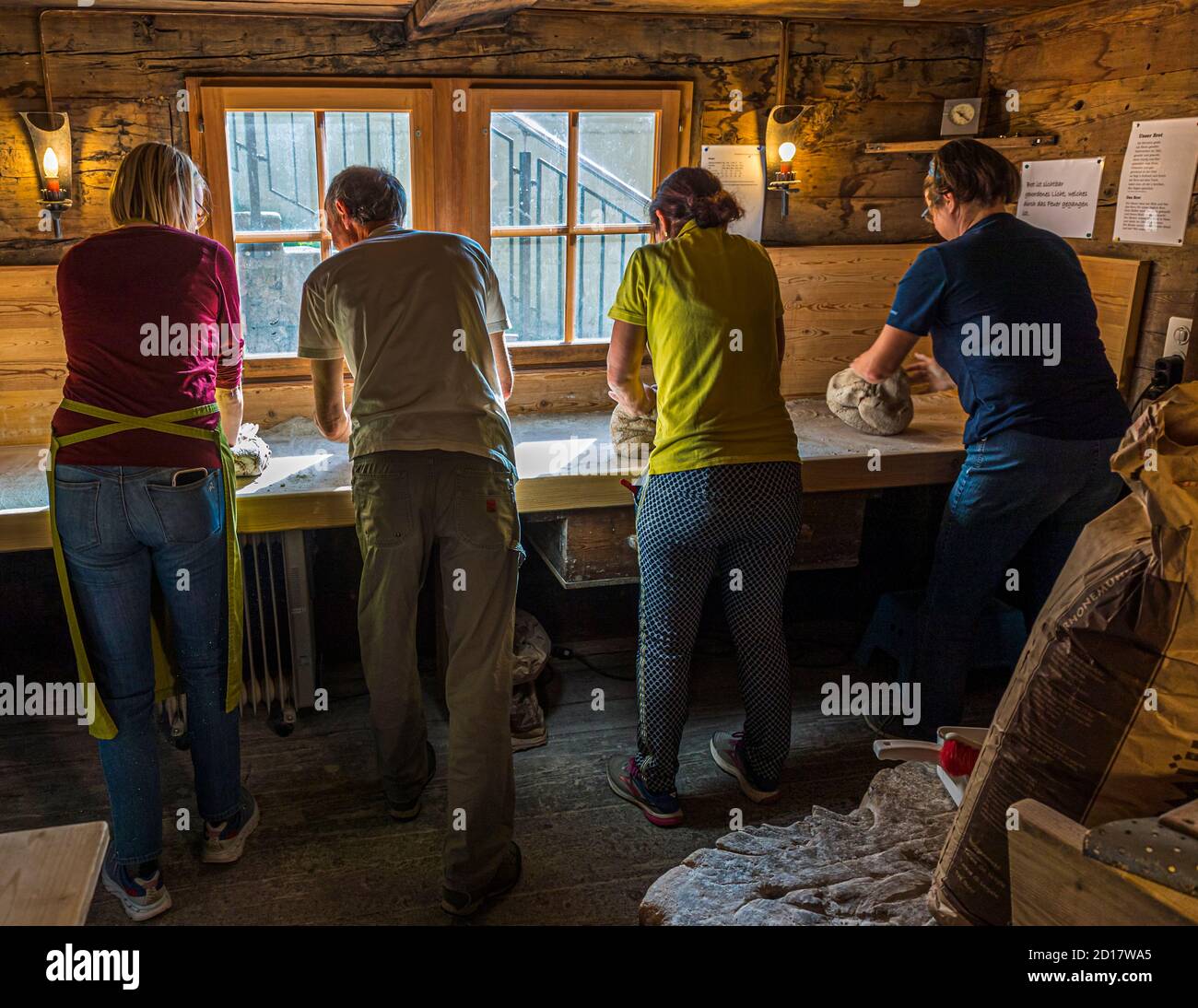 Bread-Baking workshop in Goppenstein-Erschmatt, Switzerland Stock Photo