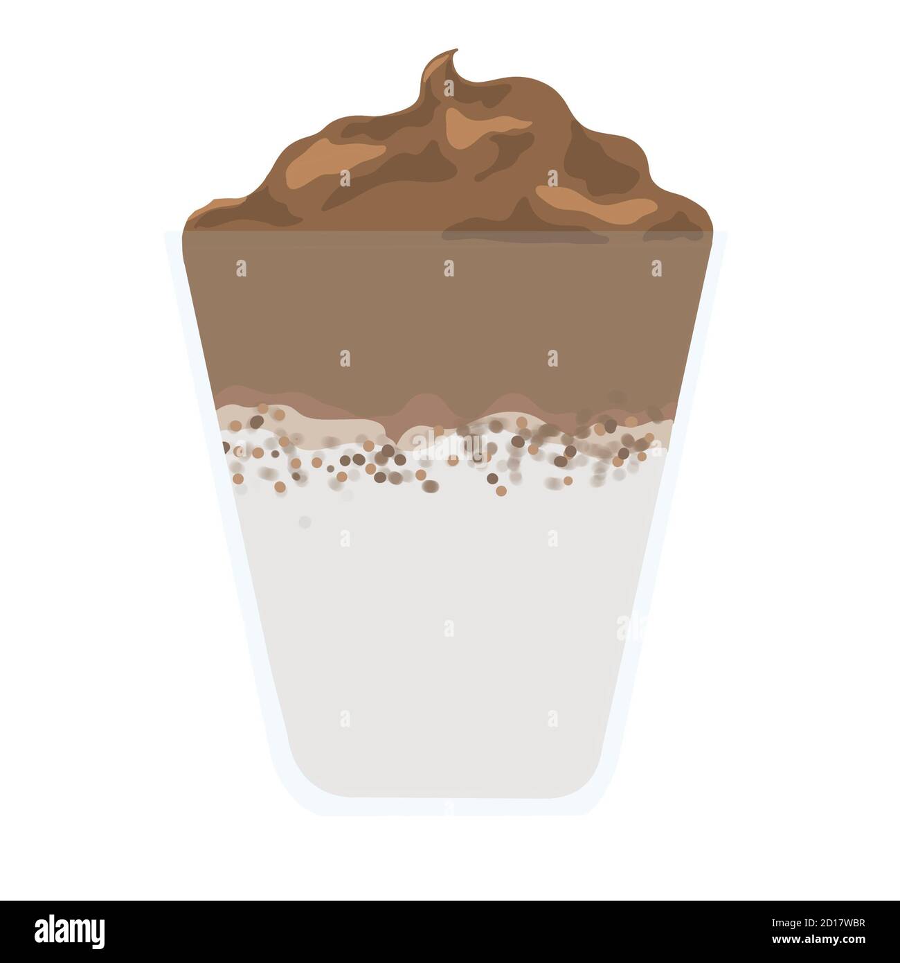 Iced frothy Dalgona Coffee, a trendy fluffy creamy whipped coffee