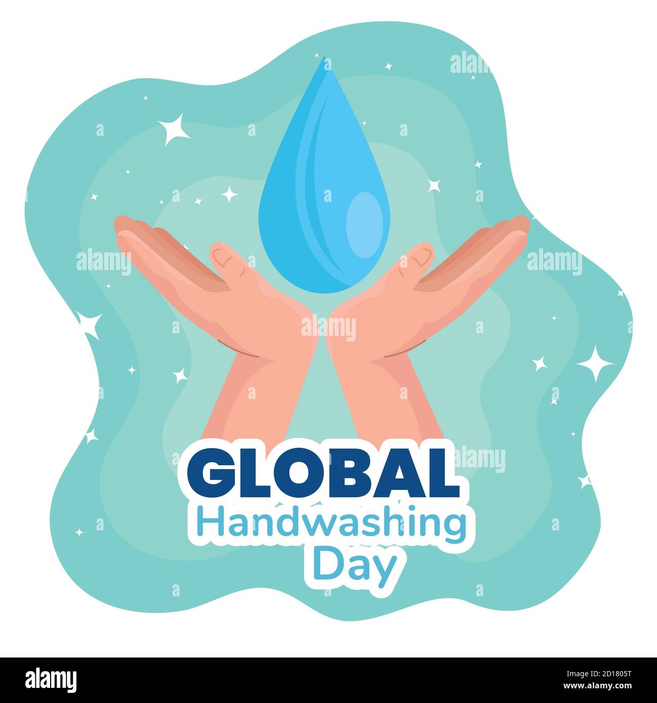 Global handswashing day and hands with drops vector design Stock Vector ...