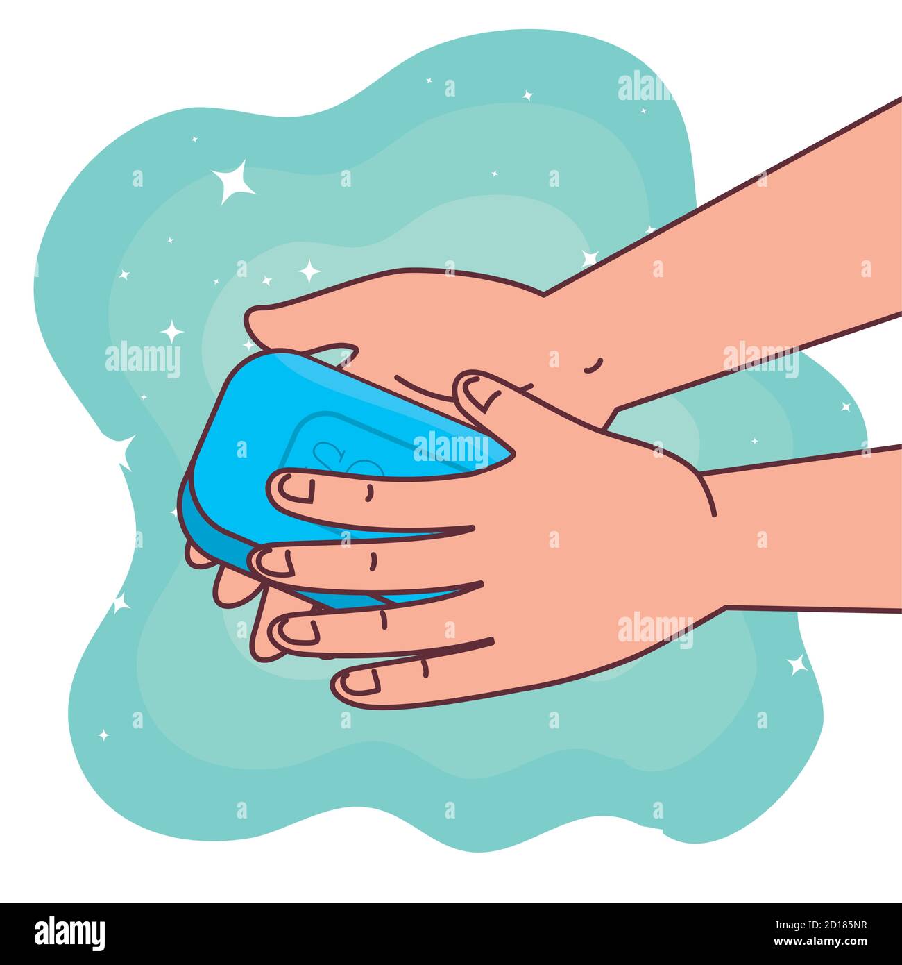 Global handswashing day and hands washing with soap vector design Stock ...