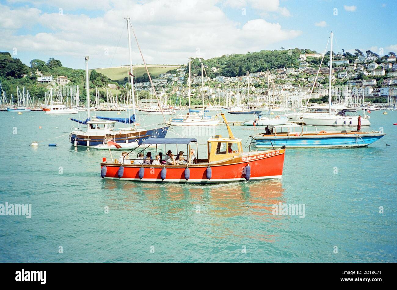 The Dittisham Ferry on the river Dart in Dartmouth, Devon, England, United Kingdom. Stock Photo