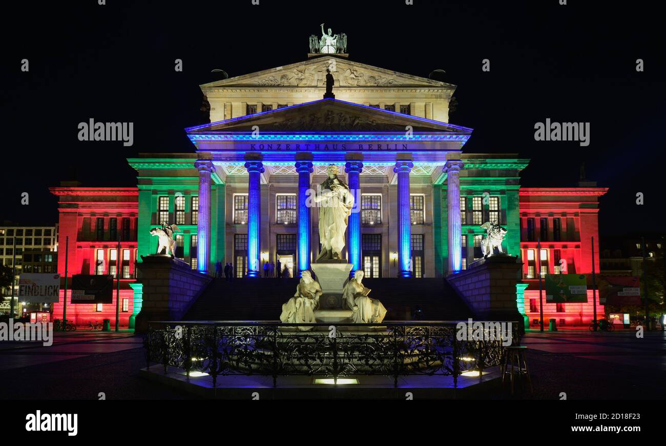 Festival of Lights, concert hall, gendarme's market, middle, Berlin, Germany, Konzerthaus, Gendarmenmarkt, Mitte, Deutschland Stock Photo
