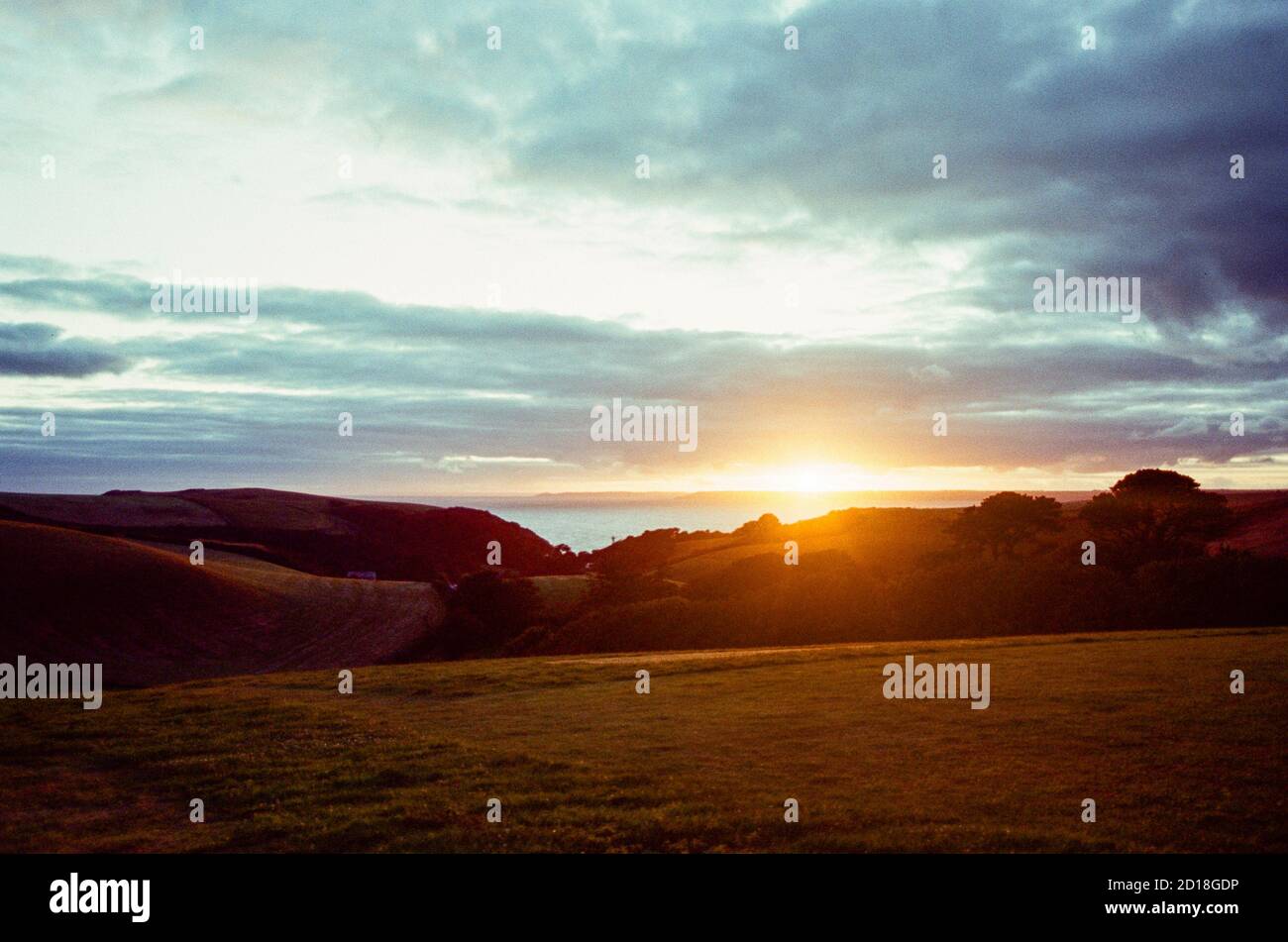 Sunset,Hope Cove, Devon, England, United Kingdom. Stock Photo