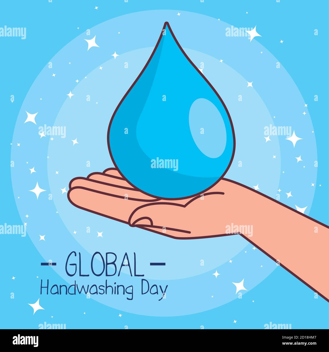 Global handswashing day and drop on hand vector design Stock Vector ...