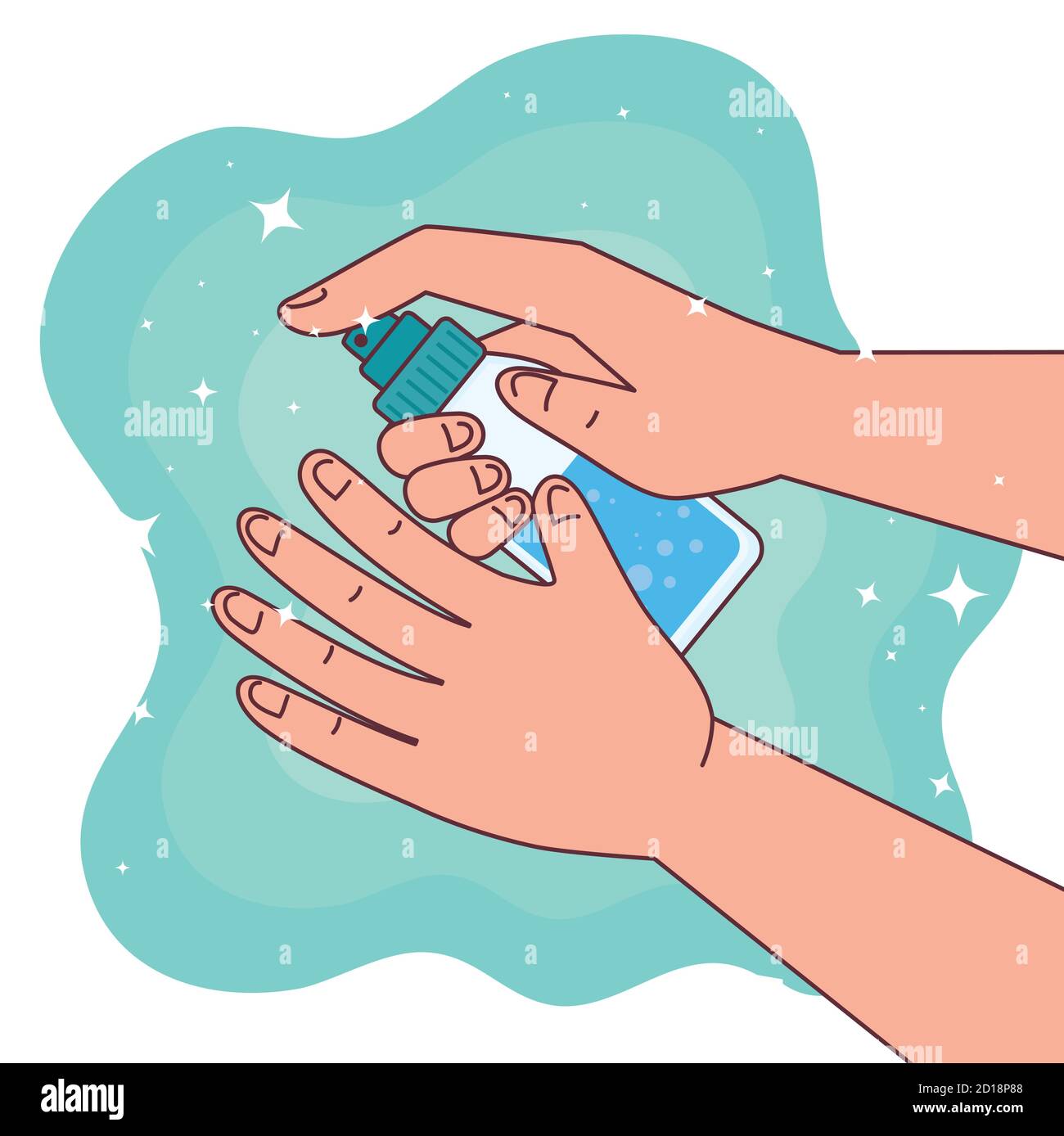 Global handswashing day and hands washing with alcohol bottle vector ...